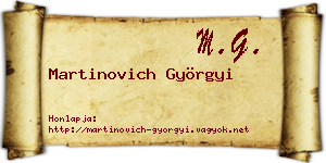 Martinovich Györgyi névjegykártya