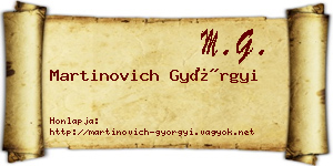 Martinovich Györgyi névjegykártya